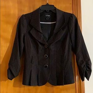 Black pinstriped blazer